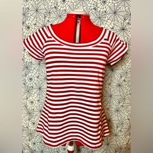 TORRID RETRO RED AND WHITE STRIPE TOP